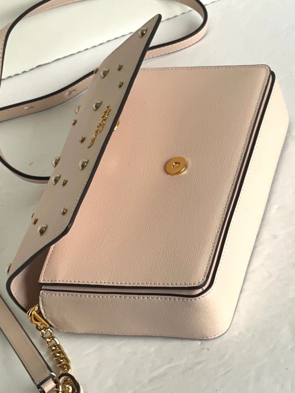 kate spade bag, pearl clutch, crystal chain bag, pale dogwood bag, flap clutch, - Picture 10 of 13